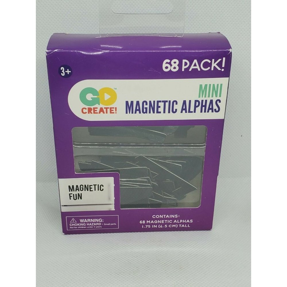 68 Mini Magnetic Alphabet Letters Black 347553 ~ School Home Learning  1.75” Tal